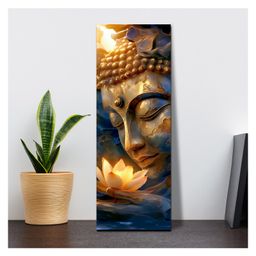 Olive Tree Wooden Wall Art Attractive Set of 1 Canvas Painting for Home, Bedroom & Living Room|Engineered Wood Frame|Modern Stylish Hanging Wall Art Painting - Golden-10