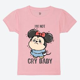 Wear Your Mind Cotton Knit Mickey & Friends Featuring Half Sleeves Minnie Mouse Printed Tee - Pink-picture-8