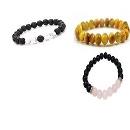 Divine souvenirs Unisex Set Of 3 Artificial Beaded Elasticated Bracelets-34