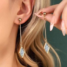SALTY Long Rhomby Drop Earrings-47