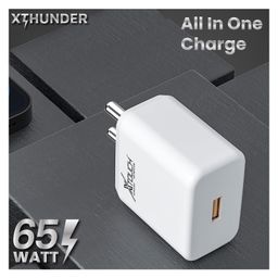 XTOUCH XT-Thunder 65Watt Charger with Type-C Cable Compatible with All Devices-White image 4
