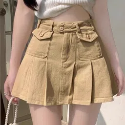 StyleCast A-Line Pure Cotton Mini Skirt-image-51