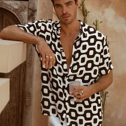 ZYNG Geometric Printed Oversized Casual Shirt-image-16