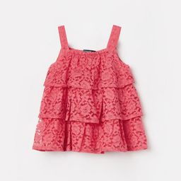 Juniors by Lifestyle Floral Embroidered Cotton Tiered Top-picture-19