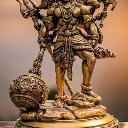 Fabzie Decor Gold-Toned Panchmukhi hanuman ji Idol Showpiece-18