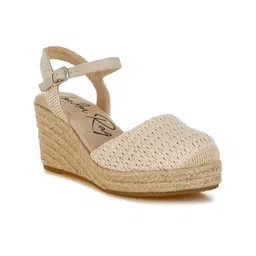 London Rag Women Woven Design Wedge Heels Sandals-17