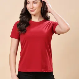 CORSICA Women X-Dry Soft Solid Round Neck T-shirt-image-74