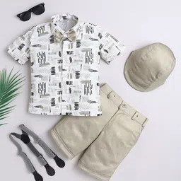 FOURFOLDS Boys Printed Short Sleeves Shirt With Shorts-picture-25