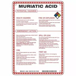 BRADY 10x7 inch Fiberglass Chemical Sign Muriatic Acid Potential Hazards, 41F492-image-20