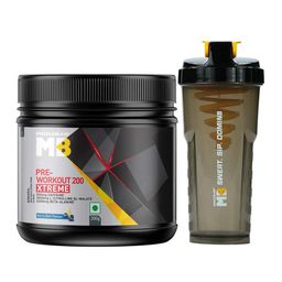 MuscleBlaze PRE Workout 200 Xtreme 0.44 lb Berry Bolt & Cyclone Shaker Black 700 ml Combo-image-41