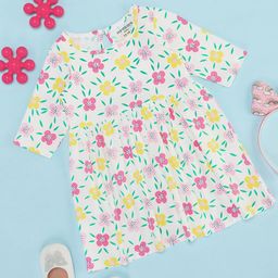 Pantaloons Baby Girls Cotton Floral Printed Fit & Flare Dress-image-91