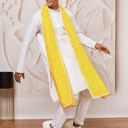 VASTRAMAY Men Regular Pure Cotton Kurta with Pyjamas & With Dupatta-picture-28