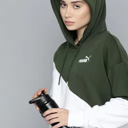 Puma Women Colourblocked Hooded Relaxed Fit Sweatshirt-image-18