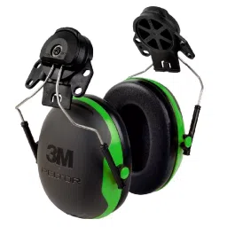3M 93045937285 Peltor X-Series Cap-Mount Earmuffs Black and Green X1P3E-26
