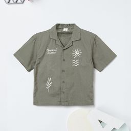 max Boys Embroidered Spread Collar Cotton Shirt-image-68