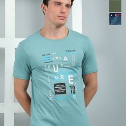 Dollar Men Pack of 3 Typography Printed Round Neck Cotton Slim Fit T-shirts-image-88