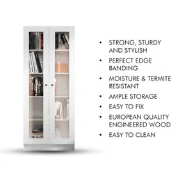 HEXA RED White Moisture & Termite Resistant Free Standing Book Shelf image 5