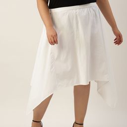 theRebelinme Plus Size Asymmetrical Midi Pure Cotton Skirt-image-93