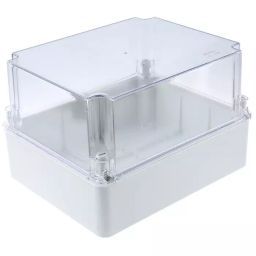 RS PRO Grey ABS Enclosure, IP55, Grey Lid, 210 x 160 x 260 mm Model No 7696140-34