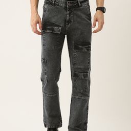 PARIS HAMILTON Men Relaxed Fit Heavy Fade Acid Wash Stretchable Jeans-image-60