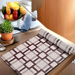 Aura Grey & Brown Printed Water Resistant Anti-Slip Shelf Liner Organiser-image-87