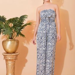 DEBONATELLA Strapless Printed Culotte Jumpsuit-41