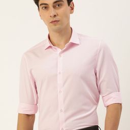 Peter England Men Pink Self-Design Tailored Fit Formal Shirt-image-46