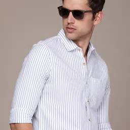 WROGN Slim Fit Striped Pure Cotton Casual Shirt-picture-38