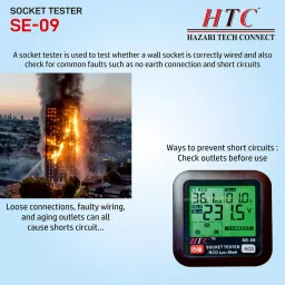 HTC Three Hole Socket Line Sequence Detection Tester 30 to 260 V Range, SE-09 image 2