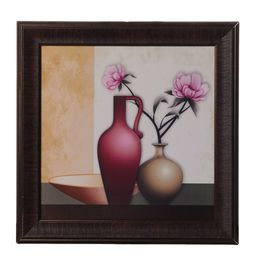 eCraftIndia Multicoloured Floral Pot UV Wall Art-image-78