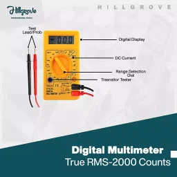 Hillgrove AC-DC Voltage Ohm Electronic Digital Mini Multimeter & Analog Line Tester Combo, HGCM464M1 image 2