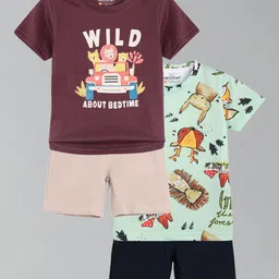 HELLCAT Boys Pack Of 2 Printed Short Sleeves T-shirt With Shorts-37