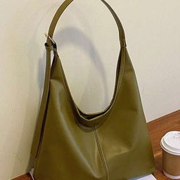 PURPLEHUNT Leather Oversized Structured Handheld Bag-10