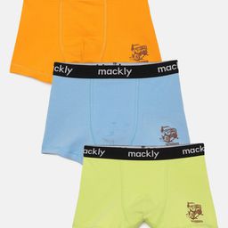 Mackly Pack Of 3 Car Printed Briefs - Orange Blue Green-image-2