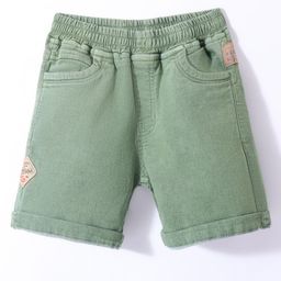 Little Kangaroos 100% Cotton Woven Solid Shorts - Olive Green-picture-11