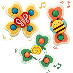 NEGOCIO 3 PCS Baby Bath Spinner Toy with Rotating Suction Cup Spinning Top Toy Animal Spin Sucker Baby Bath Toys Dining Chairs Toys- COLOR MAY VARY-8