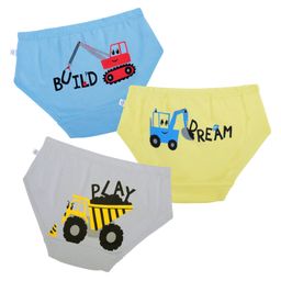 Plan B Cotton Pack Of 3 Vehicles Printed Panties - Pool Blue Yellow & Orange-image-104