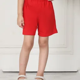Mini & Ming Cotton Solid Shorts - Red-picture-31