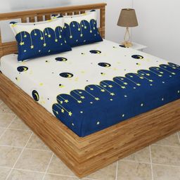 KIDS WONDERS Kids Print Flat Bed Sheet Design 13 With 2 Pillow Covers - Blue-10