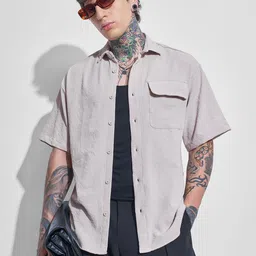 HIGHLANDER Cutaway Collar Casual Oversized Shirt-picture-33