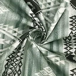 SWAYAM Green & White Printed Diwan Set image 4