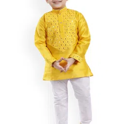 BAESD Boys Regular Sequinned Kurta with Pyjamas image 1