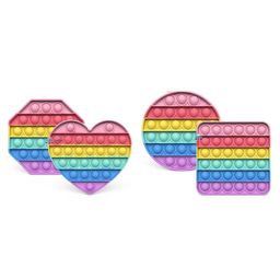 FunBlast Heart & Xexagone Pop it Silicone Fidget Toys Pack of 2 - Multicolor image 2
