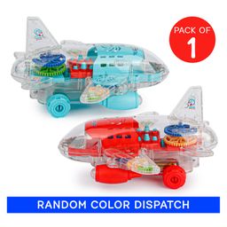 Fiddlerz Transparent Bump and Go Aero Plane With 3D Lightning (Color May Vary) image 2