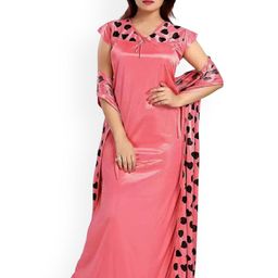 UWNAQA 6-Piece Satin Maxi Nightdress-image-91