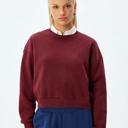 Koton Women Round Neck Cotton Sweatshirt-picture-3