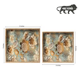 Duli Square Enamel Coated Multipurpose Serving Trays for Home and Dining Table - Set of 2 image 5