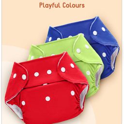 babyhug BabyhugFree Size Reusable Cloth Diaper with Inserts Pack of 3 - Multicolour image 5