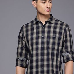 Louis Philippe Jeans Slim Fit Checked Pure Cotton Casual Shirt-image-87