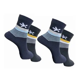HRX by Hrithik Roshan Pack Of 4 Patterned Ankle Length Socks-image-42